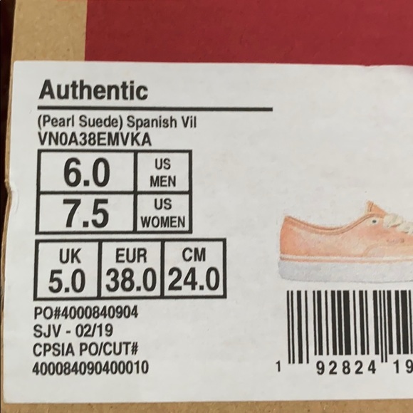 VANS Authentic Pearl Leather Cream Pink Women’s - Picture 11 of 11